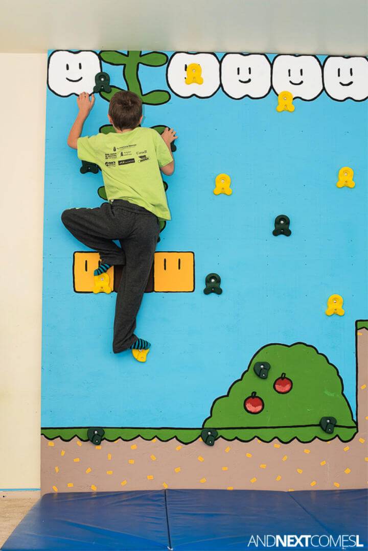 DIY Super Mario Themed Climbing Wall