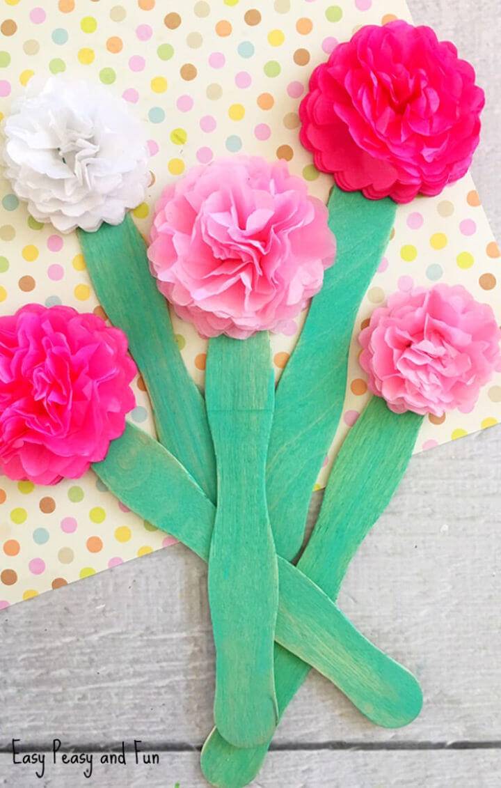 DIY Tissue Paper Flower Craft for Kids