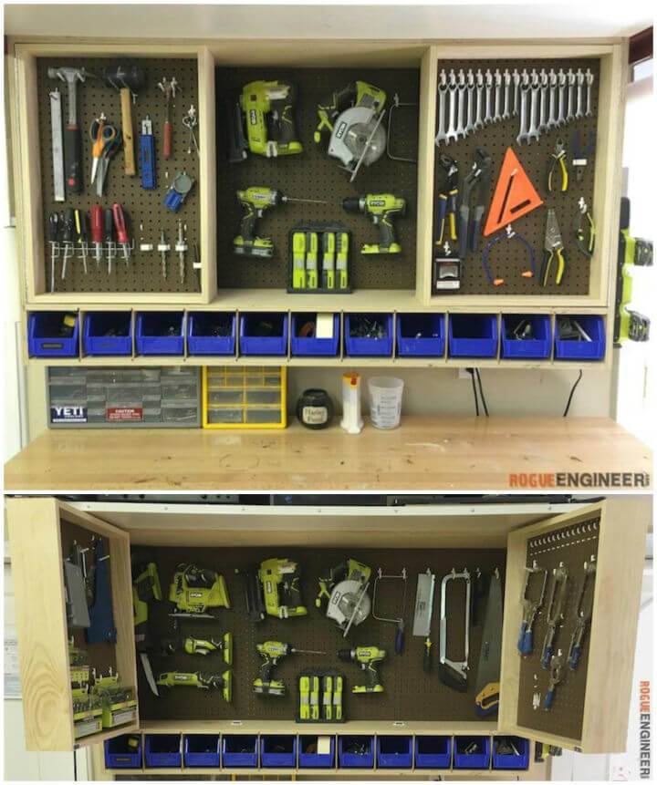 DIY Wall Cabinet for Tool Storage