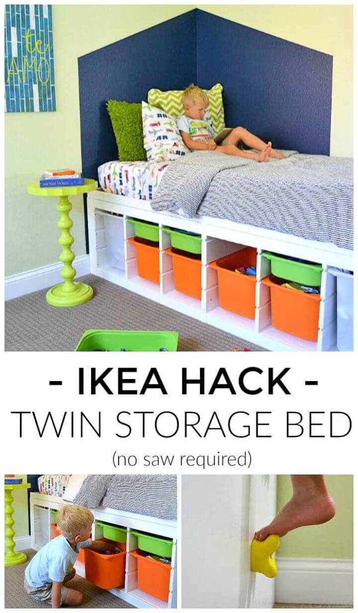 DIY Twin Platform Bed With Storage Ikea Hack