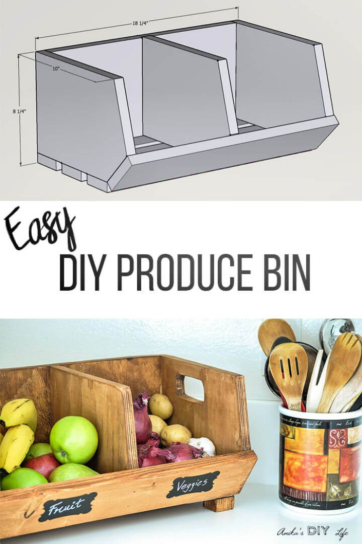 DIY Corner Vegetable Storage Bin - Anika's DIY Life  Diy vegetable storage,  Vegetable storage bin, Vegetable storage