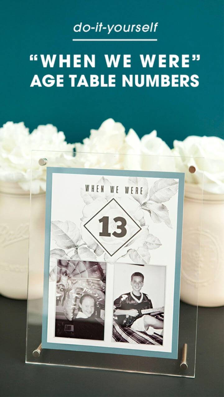 DIY When We Were Age Photo Table Numbers