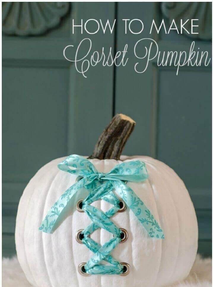 DIY White Corset Pumpkin