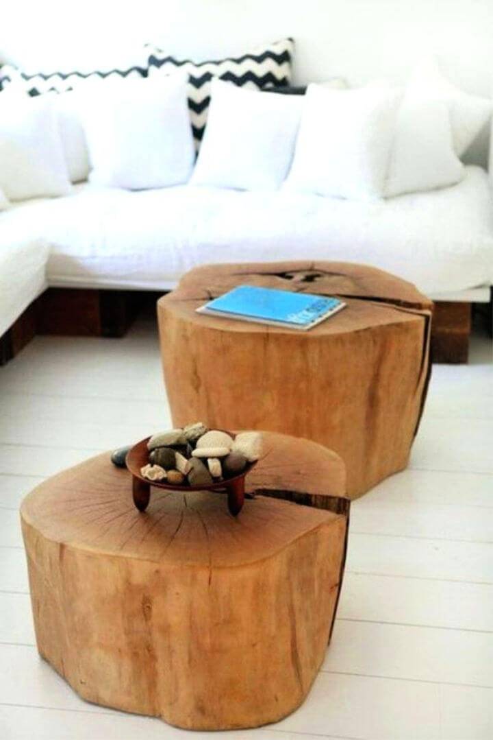 DIY Wood Round Coffee Table