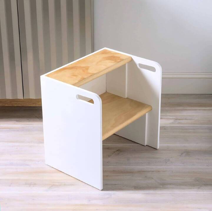 Wooden Step Stool That Doubles As a Chair