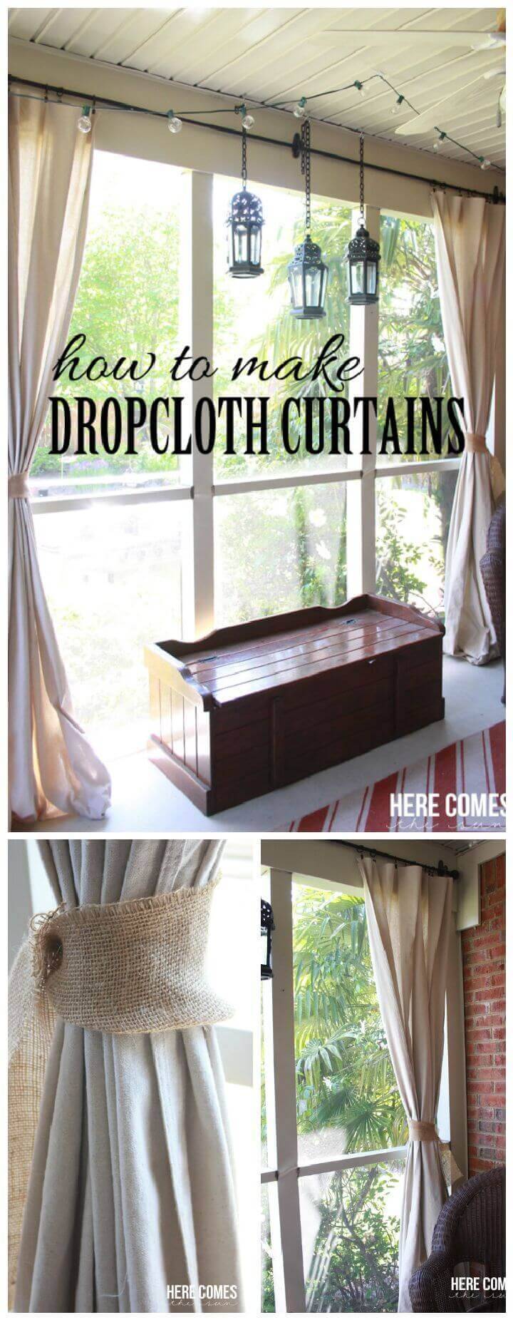 Drop Cloth Porch Curtains