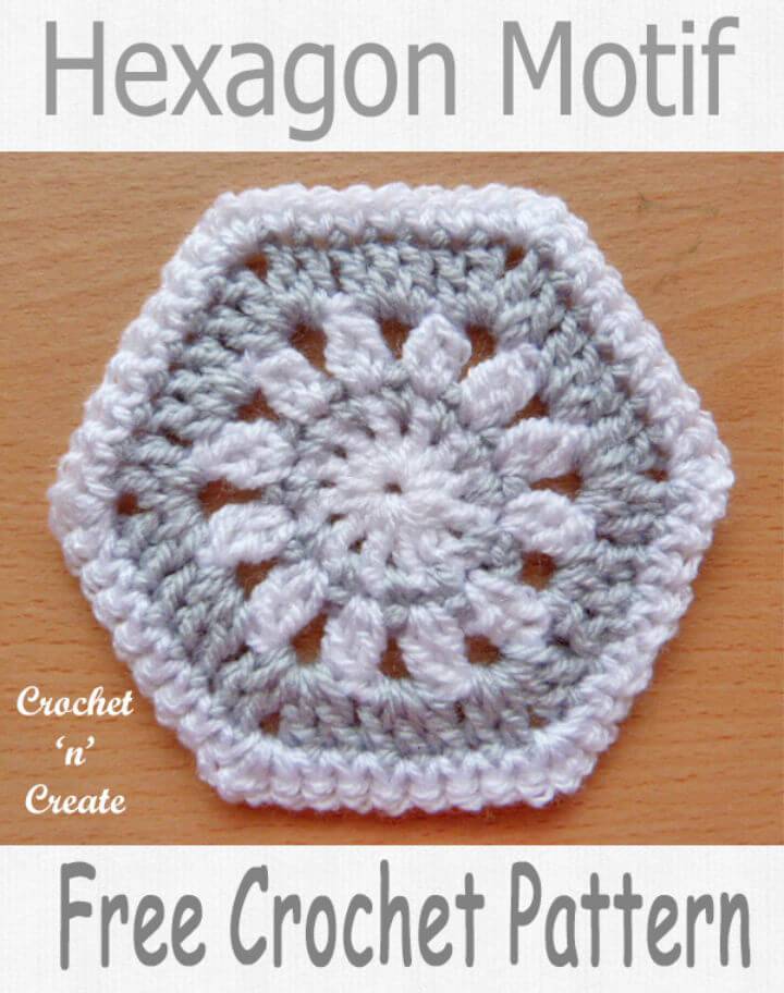 Easy Crochet Hexagon Motif Free Pattern