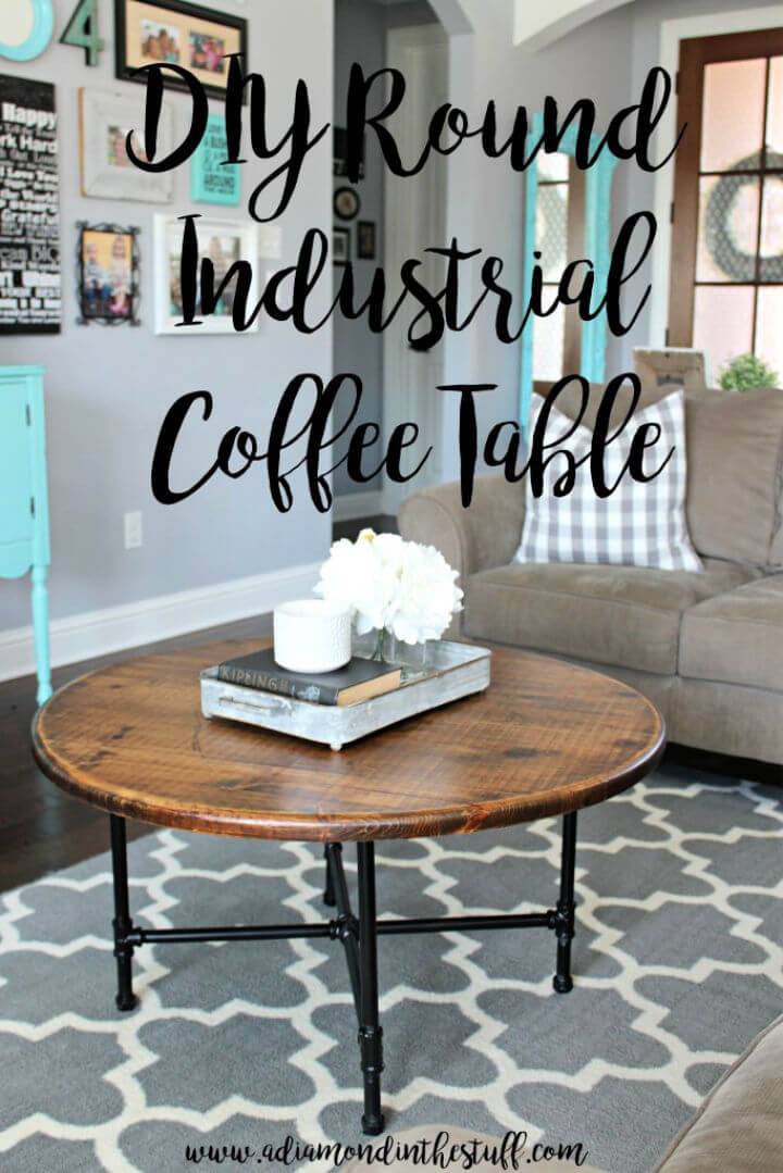 Easy DIY Round Industrial Coffee Table