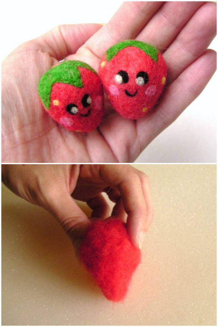 Easy to Make Needle Felted Strawberries