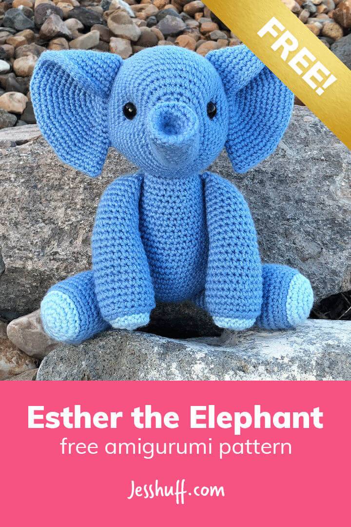 Esther the Elephant Toy Free Crochet Pattern