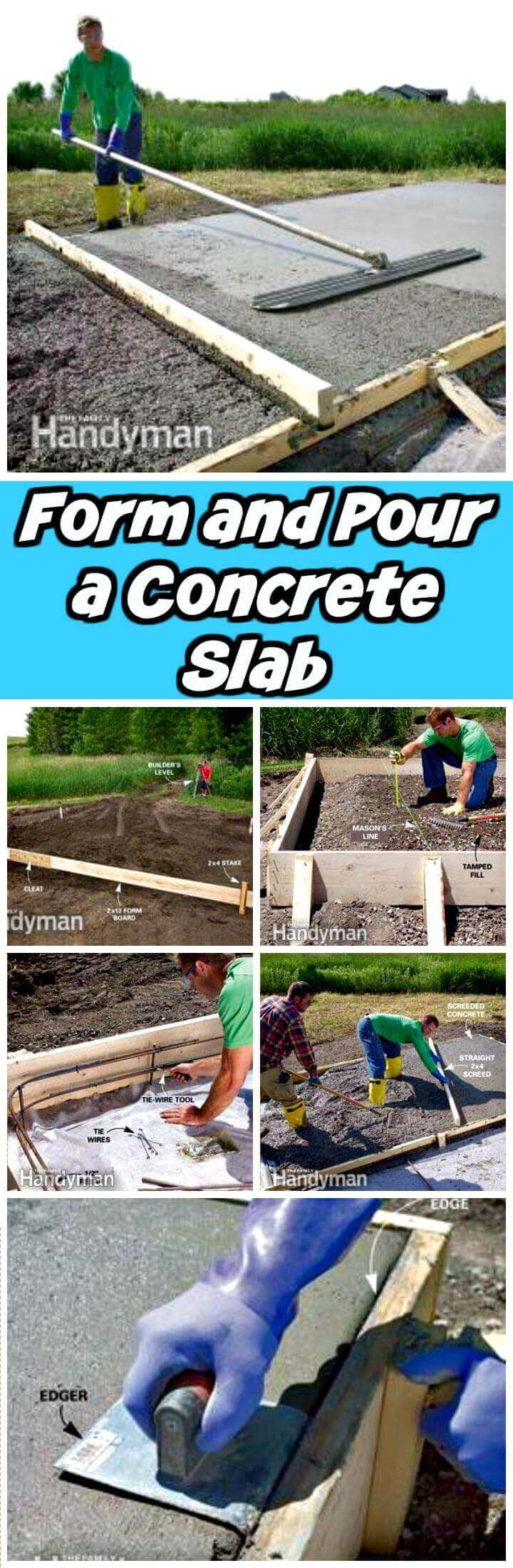 DIY form and puur a concrete slab