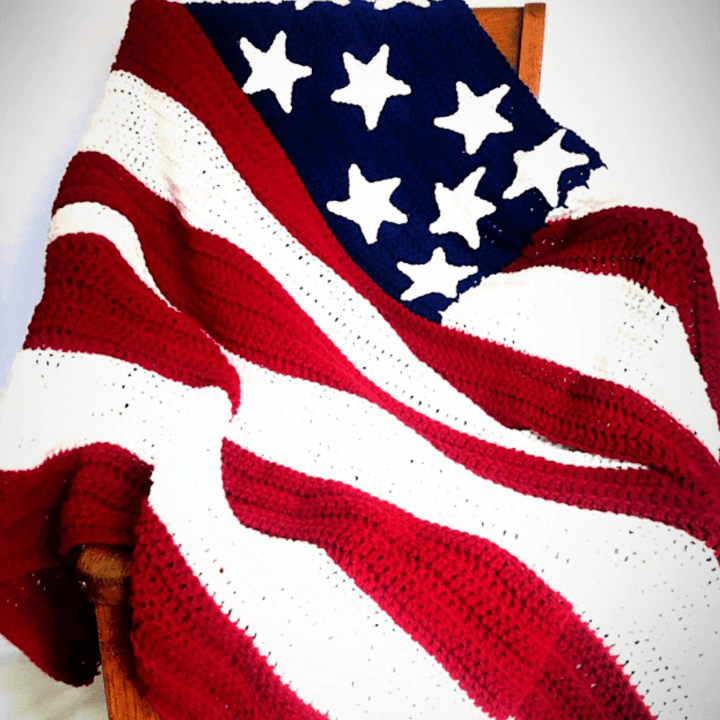 Free Crochet American Flag Blanket Pattern