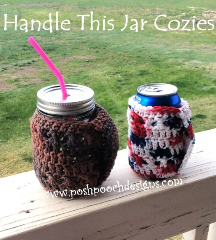 Free Crochet Handle This Jar Cozies Pattern