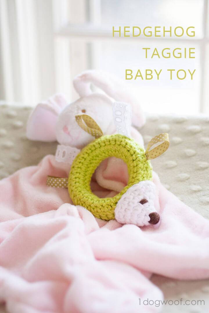 Free Crochet Hedgehog Taggie Baby Toy Pattern