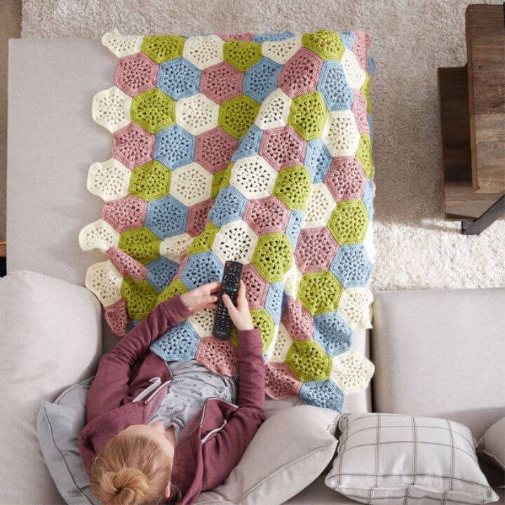 Free Crochet Hexagon Afghan Pattern