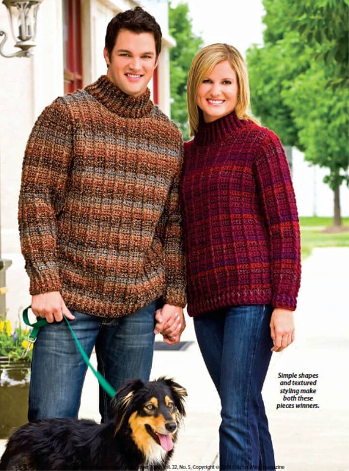 Free Crochet His and Hers Outdoor Sweaters Pattern