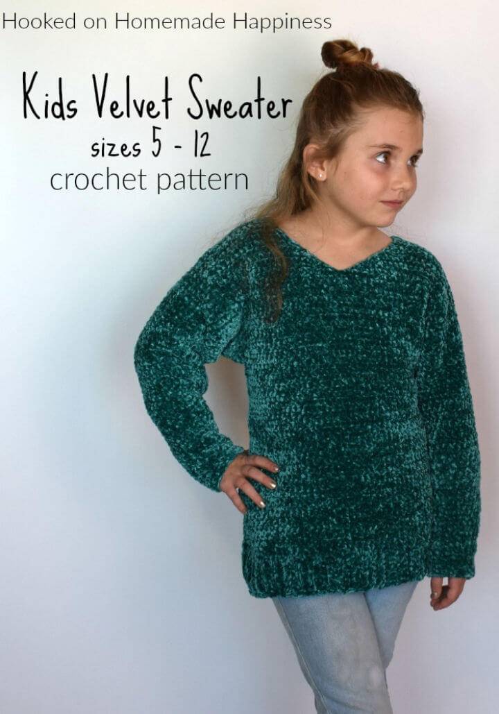 Free Crochet Kid’s Velvet Sweater Pattern