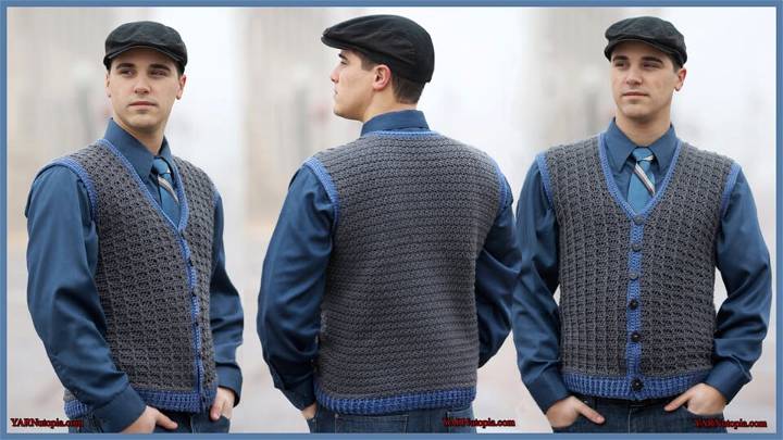 Free Crochet Sharp Dressed Man Vest Pattern