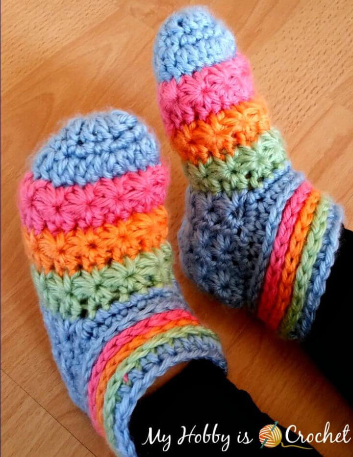 Free Crochet Starlight Toddler Slippers Pattern