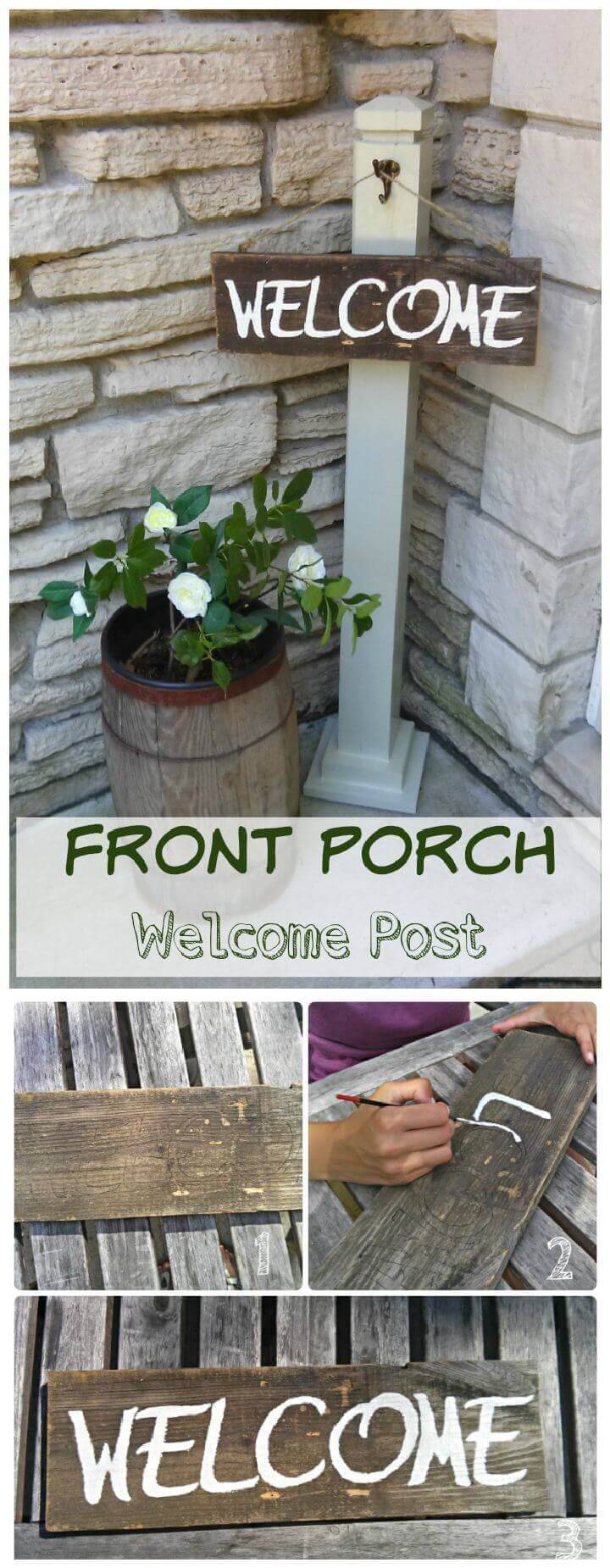 Front Porch Welcome Post