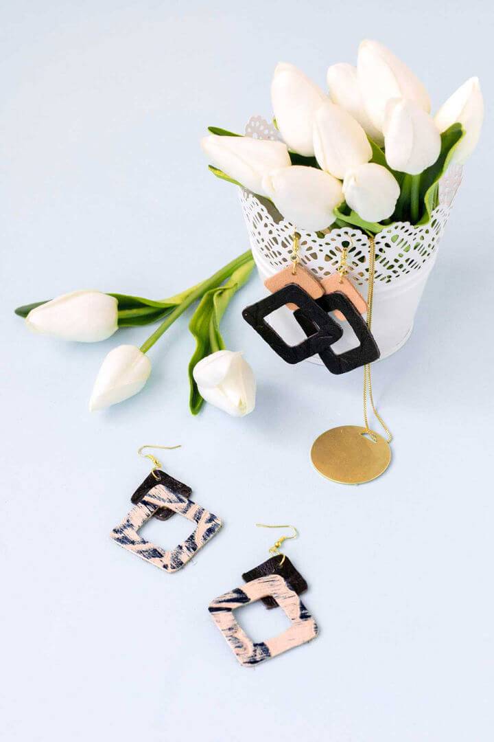 Geometric Leather Earrings for Curbly
