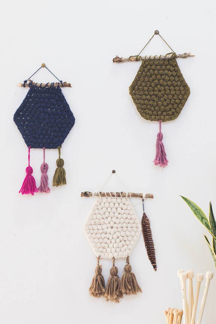 Hexagon Wall Hanging Free Crochet Pattern