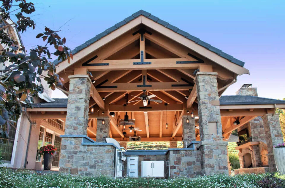 Hipped Wood Roof Of a Gazebo