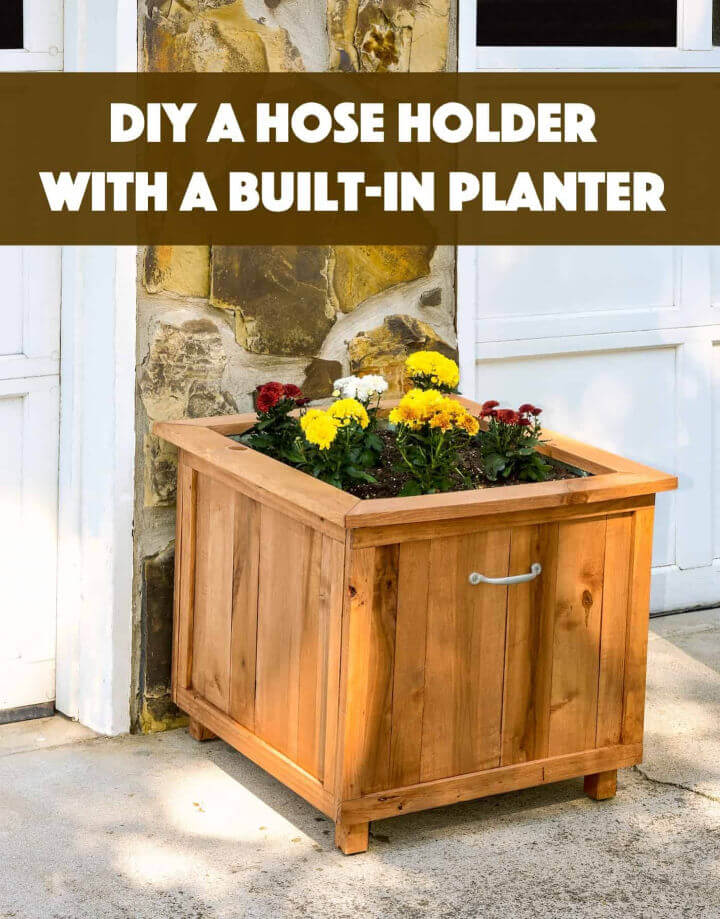 Hose Holder with Pallet Wood Planter