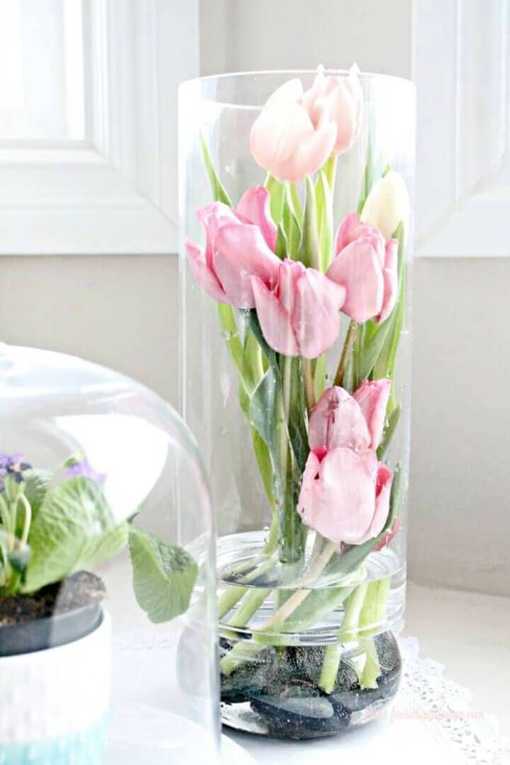 How to Arrange Tulips Inside a Tall Vase