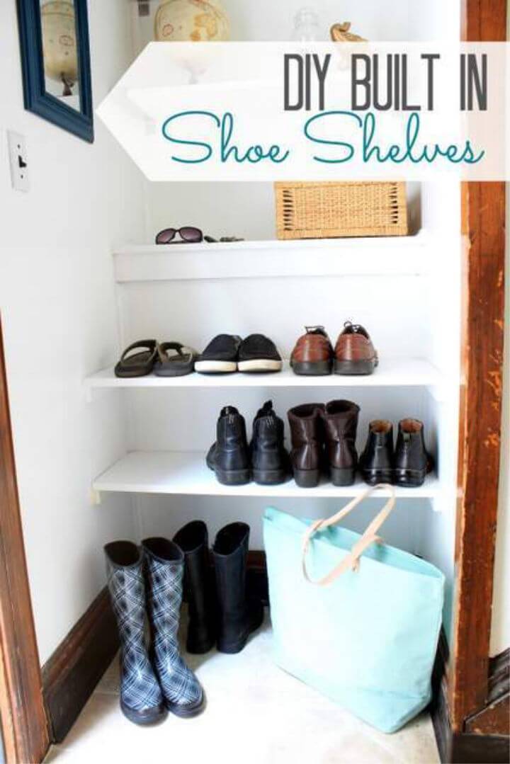 Best DIY Built in Shoe Shelves