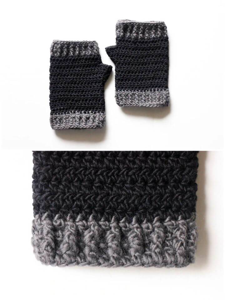 How to Crochet Mens Fingerless Gloves