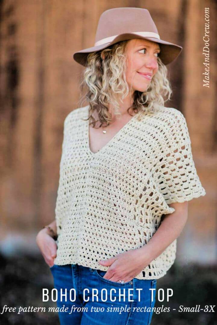 How to Crochet Poncho style Summer Top