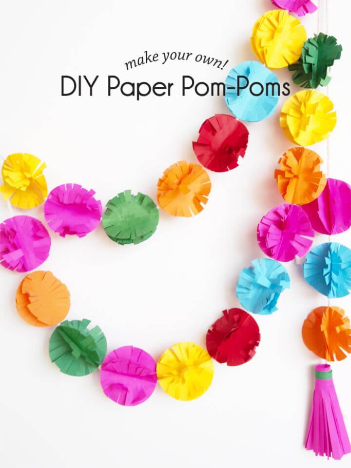 How to Make Paper Pom poms Garland