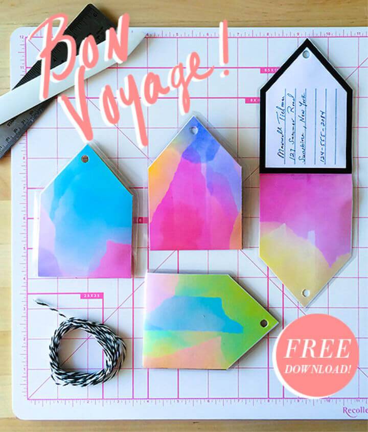 How to Make Watercolor Luggage Tags