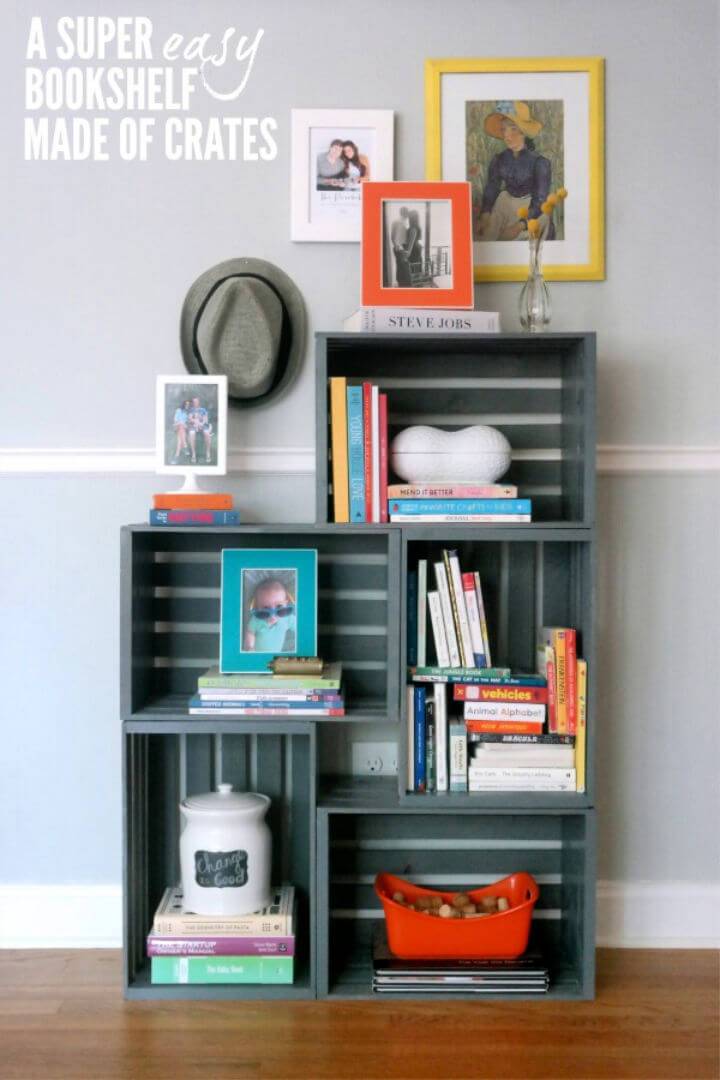 How to Make a Bookshelf With Crates