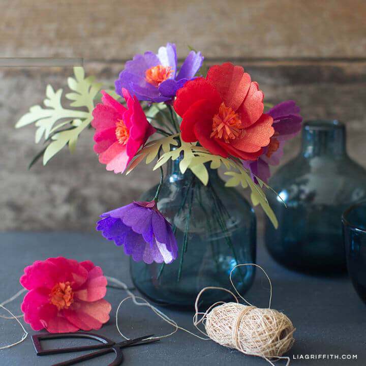 Inexpensive DIY Tissue Paper Cosmos Flowers