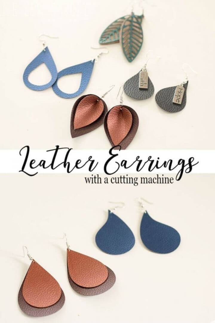 Leather Earrings with Cutting Machine