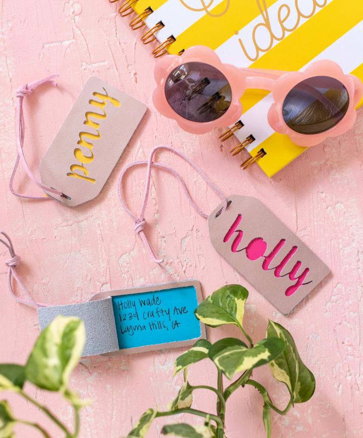 Leather Personalized Luggage Tag With Cricut