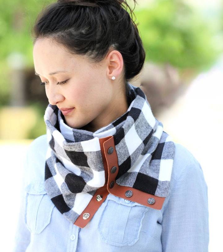 Leather and Flannel Snap Scarf