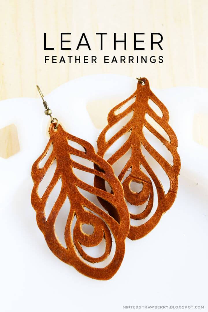 Make Leather Feather Earrings