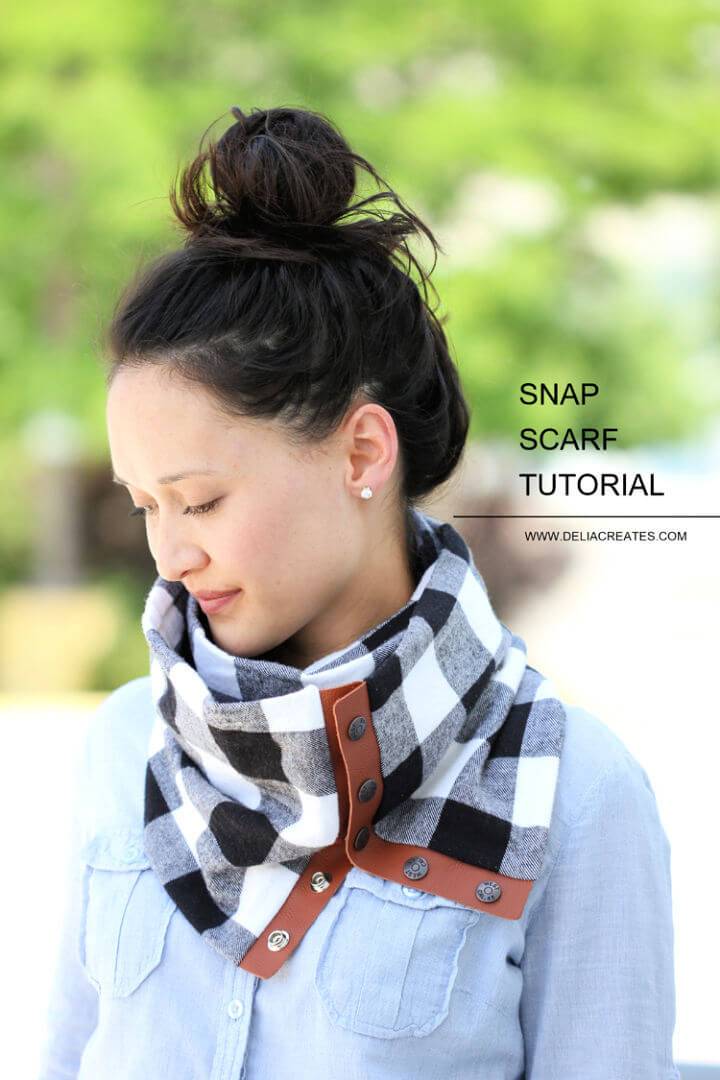 Make Leather Flannel Snap Scarf