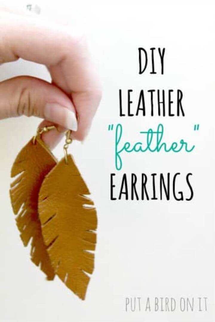 Make Leather “Feather” Earrings