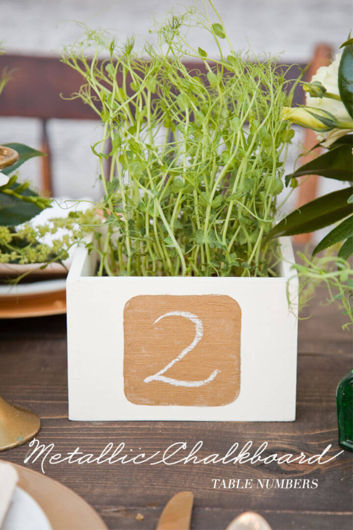 Make Metallic Chalkboard Table Number