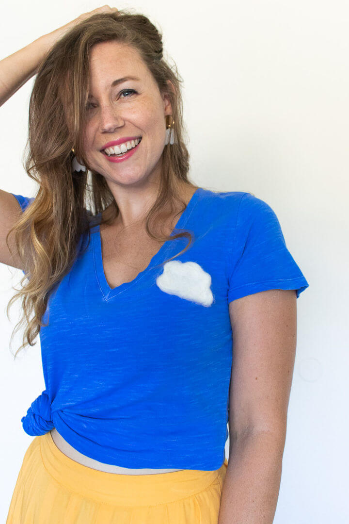 Handmade Needle Felted Cloud T-shirt