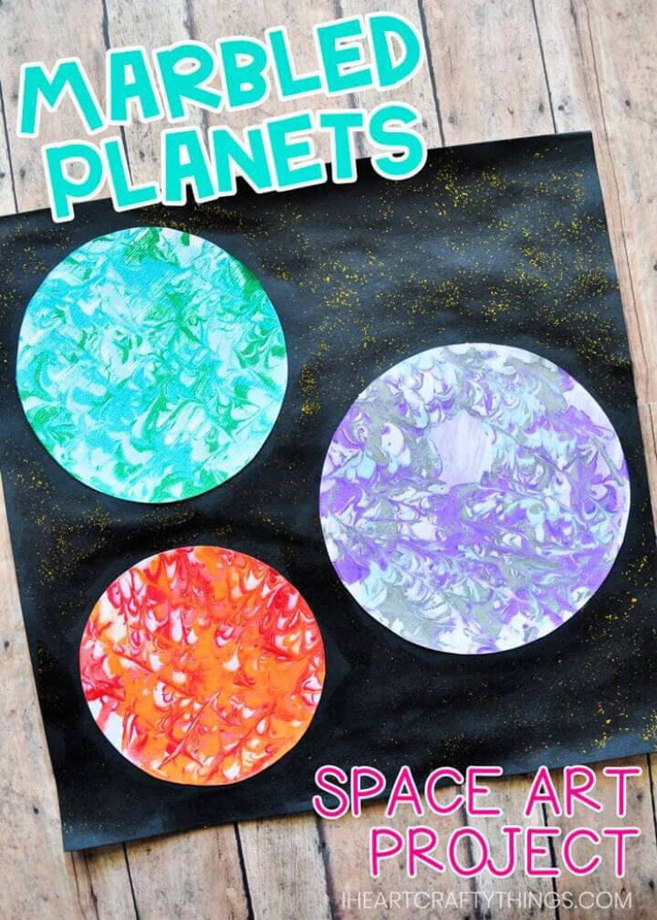 Marbled Planets Art Preschool Space Craft