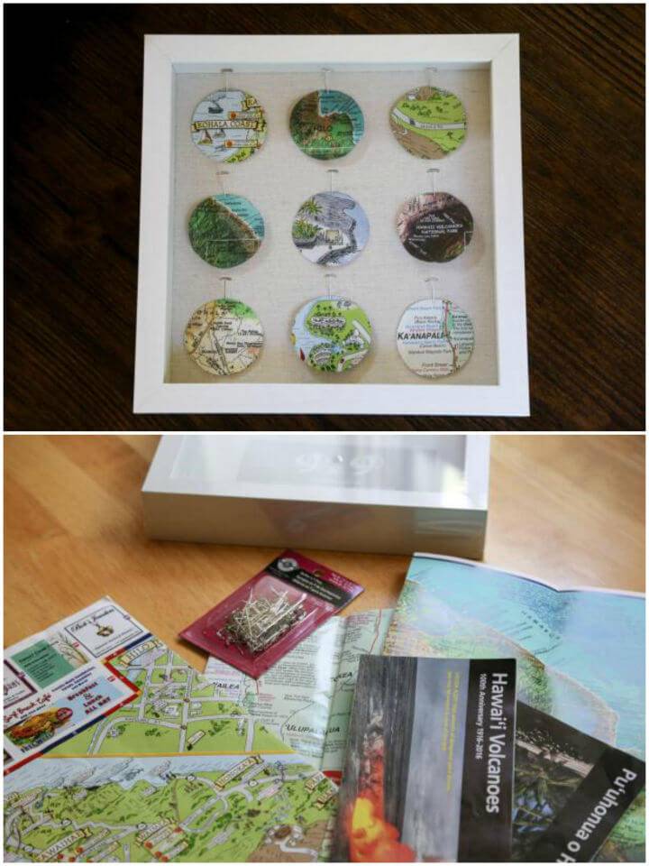 Memory Shadow Box with Travel Maps