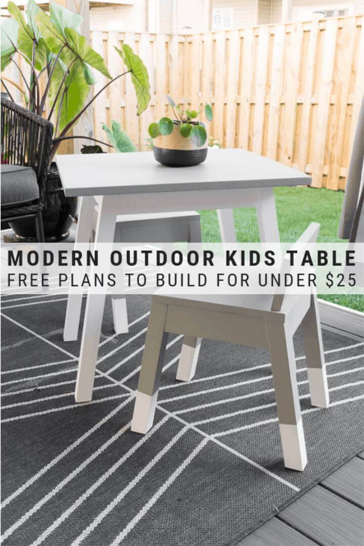 Modern DIY Outdoor Kids Table