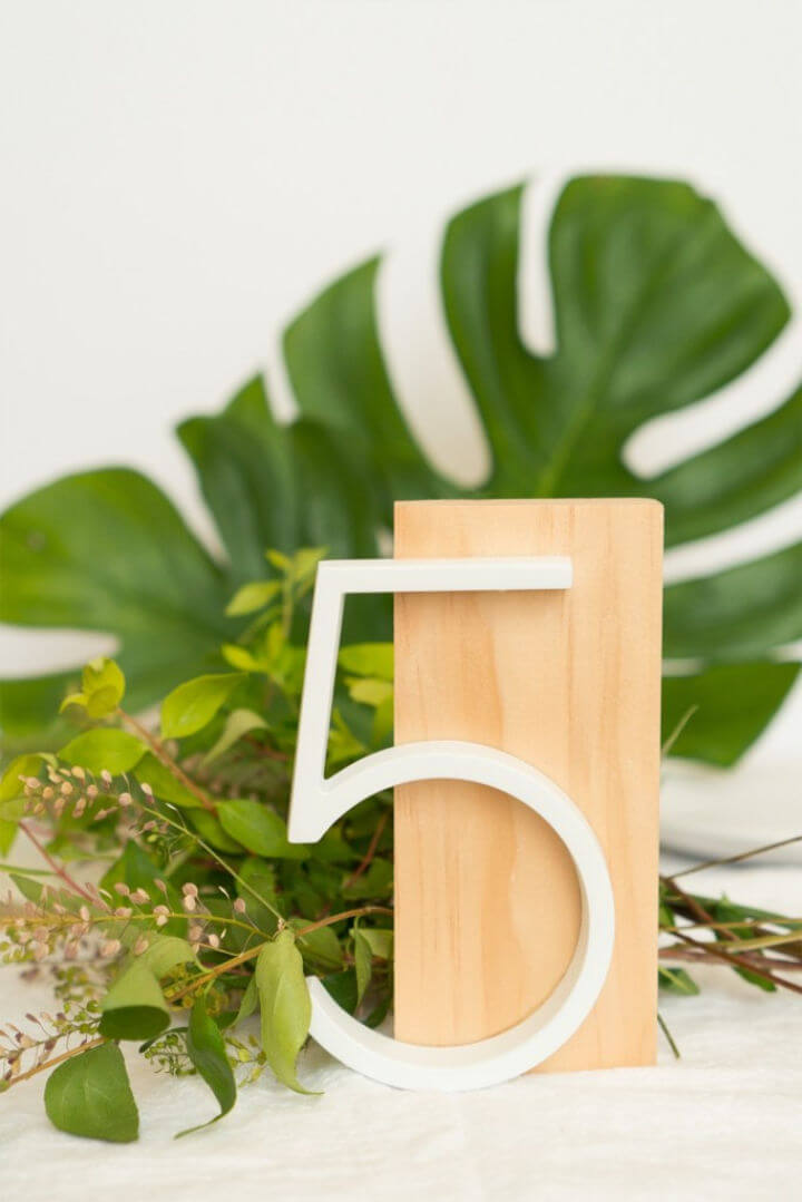 Modern DIY Table Numbers for Weddings