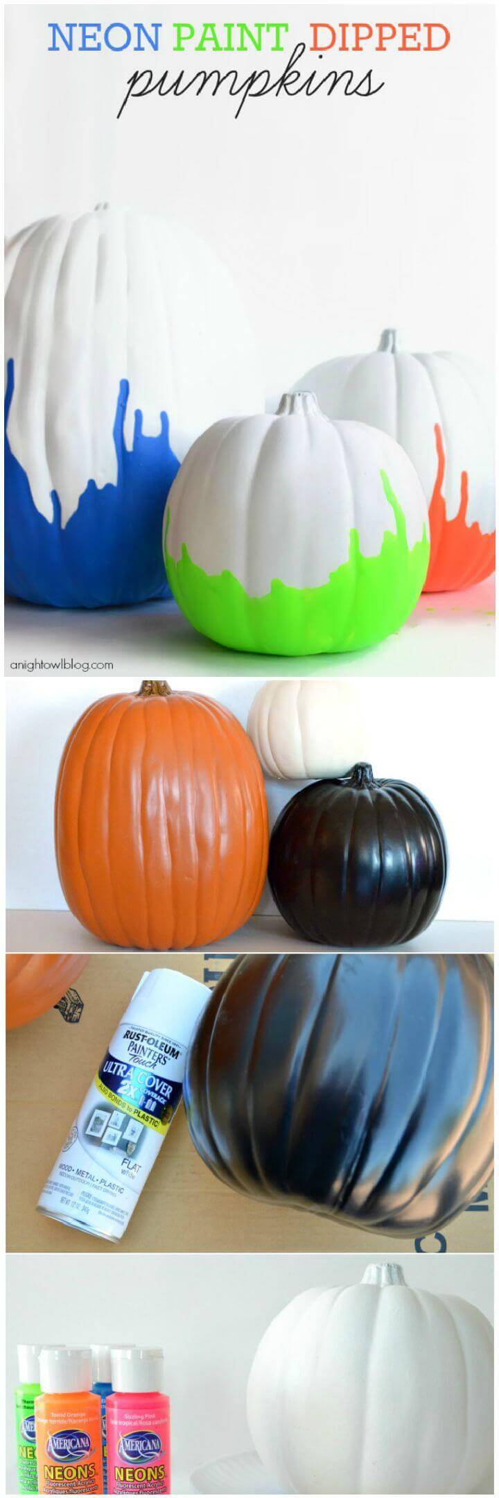 Neon Dipped Pumpkins