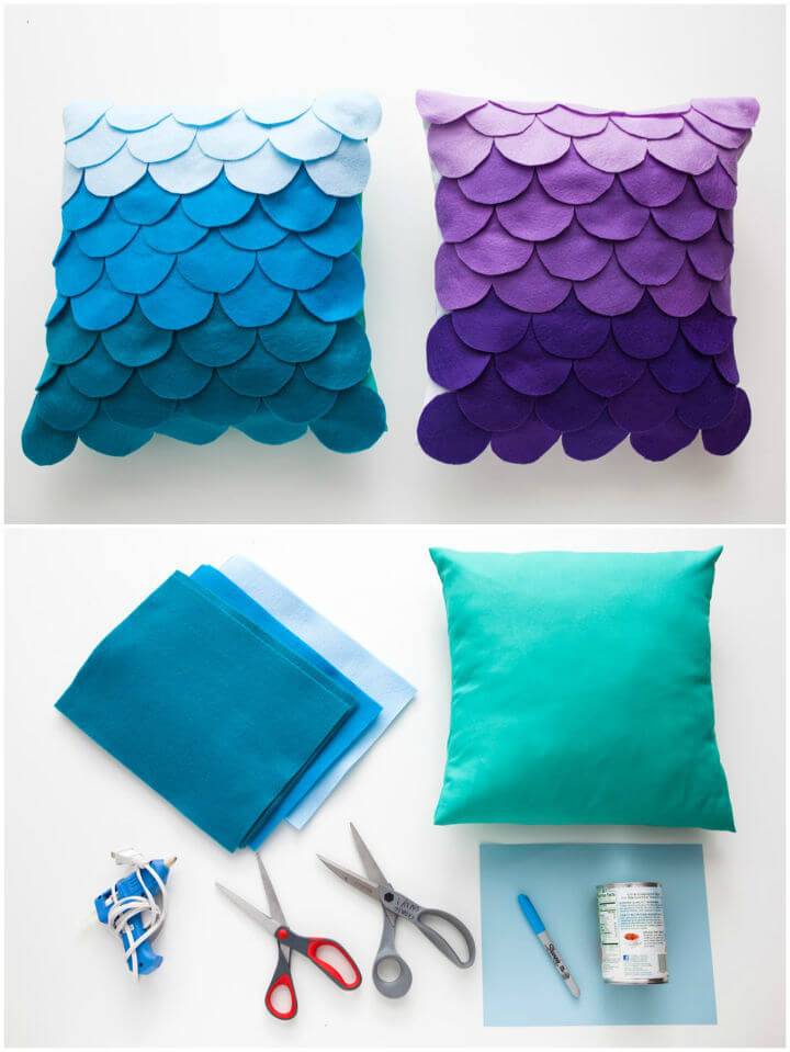 No sew Scalloped Ombre Pillows